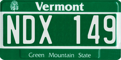 VT license plate NDX149
