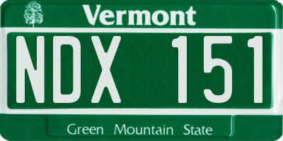 VT license plate NDX151