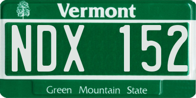 VT license plate NDX152