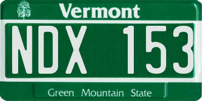 VT license plate NDX153
