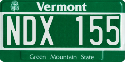 VT license plate NDX155