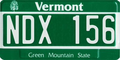 VT license plate NDX156