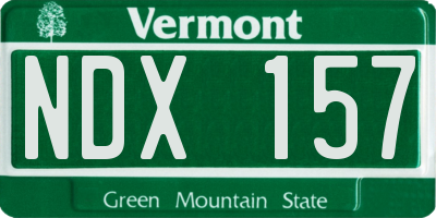 VT license plate NDX157