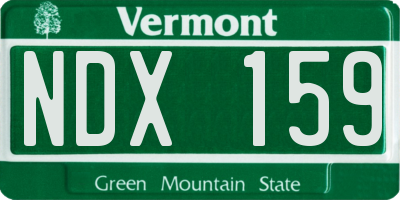 VT license plate NDX159