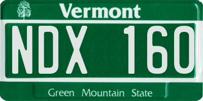 VT license plate NDX160