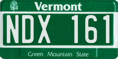 VT license plate NDX161