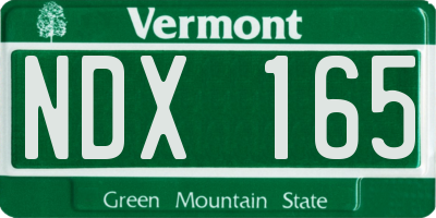 VT license plate NDX165