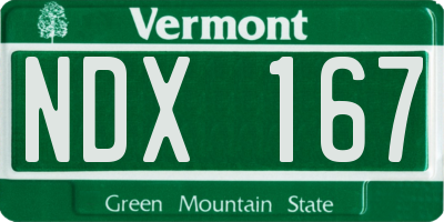 VT license plate NDX167