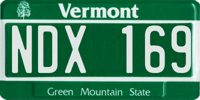 VT license plate NDX169