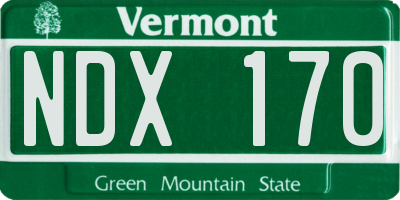 VT license plate NDX170
