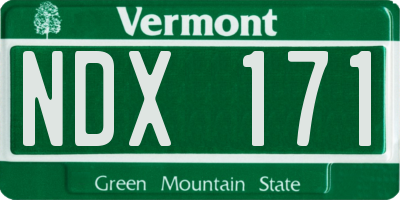 VT license plate NDX171