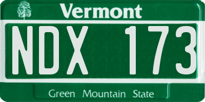 VT license plate NDX173