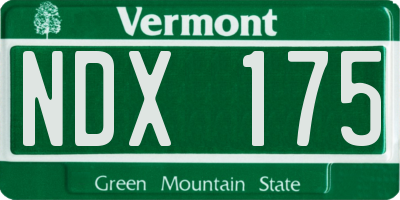 VT license plate NDX175