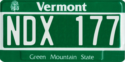 VT license plate NDX177