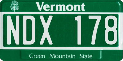 VT license plate NDX178