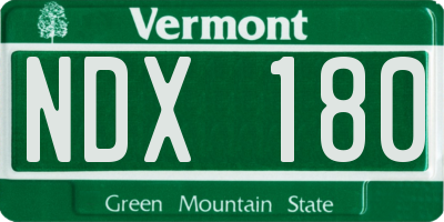 VT license plate NDX180