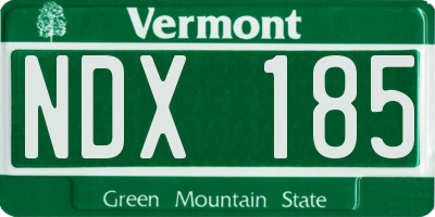 VT license plate NDX185