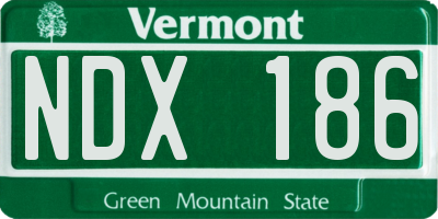 VT license plate NDX186