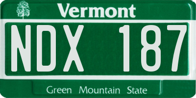 VT license plate NDX187