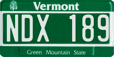 VT license plate NDX189