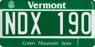 VT license plate NDX190