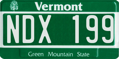 VT license plate NDX199