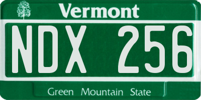VT license plate NDX256