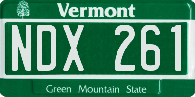 VT license plate NDX261