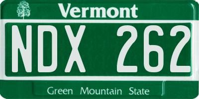 VT license plate NDX262