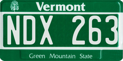 VT license plate NDX263