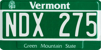 VT license plate NDX275