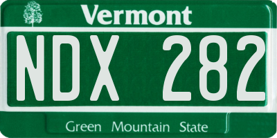 VT license plate NDX282