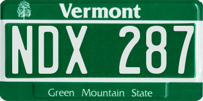 VT license plate NDX287