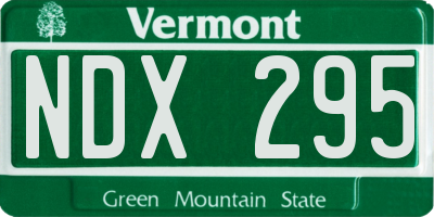 VT license plate NDX295