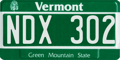 VT license plate NDX302