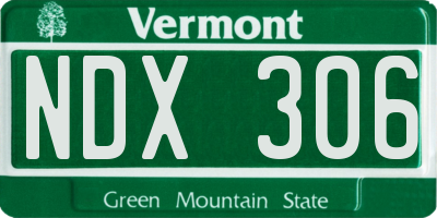 VT license plate NDX306
