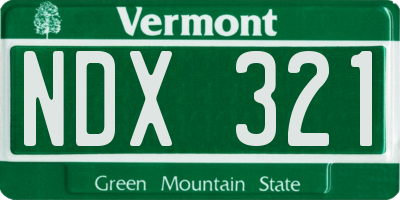 VT license plate NDX321