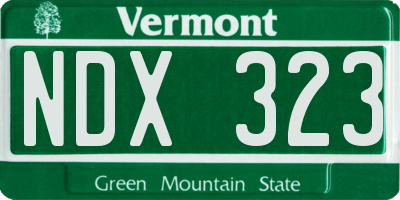VT license plate NDX323