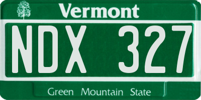 VT license plate NDX327