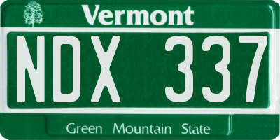 VT license plate NDX337