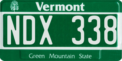 VT license plate NDX338