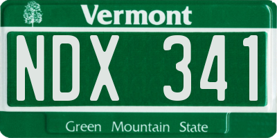 VT license plate NDX341