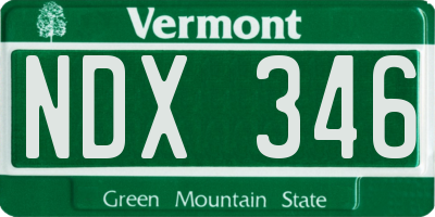 VT license plate NDX346