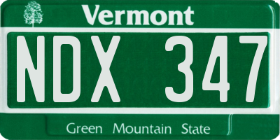 VT license plate NDX347