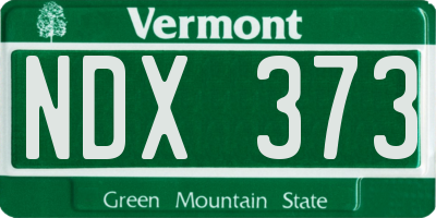VT license plate NDX373
