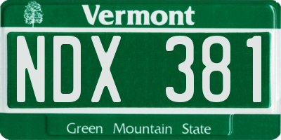 VT license plate NDX381