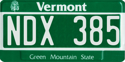 VT license plate NDX385