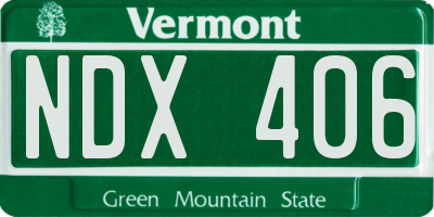 VT license plate NDX406