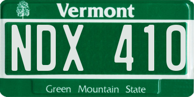 VT license plate NDX410