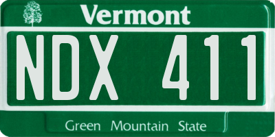 VT license plate NDX411